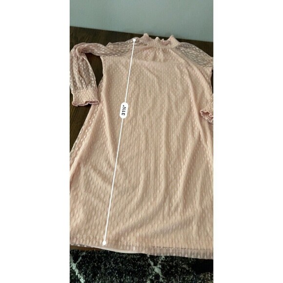 NINA LEONARD Lace Dress Trapeze Mock Neck Pink Rose Small Long Sleeve NWT Shift - Picture 10 of 16